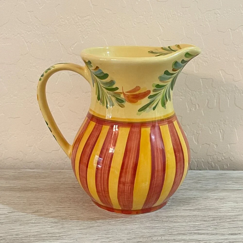 Gail Pittman Siena Pitcher Signed Tuscan Style Southern Living Ceramic Pottery